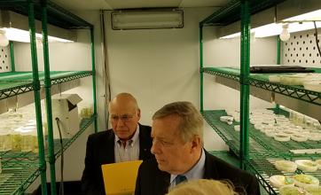 Don Ort and Dick Durbin in a growth chamber